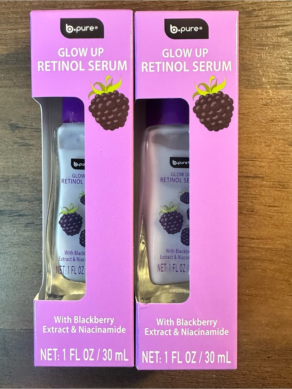 B Pure Glow Up Retinol Serum With Blackberry Extract & Niacinamide 2pk NEW